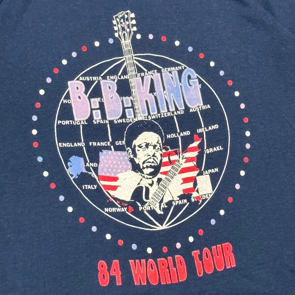 Vintage BB King 1984 World Tour Shirt Screen Stars Mens L Single‎ Stitch Concert - Picture 4 of 5